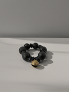 Aduboahene Brass and Ghana glass beads elastic bracelet - Unisex - Trufacebygrace