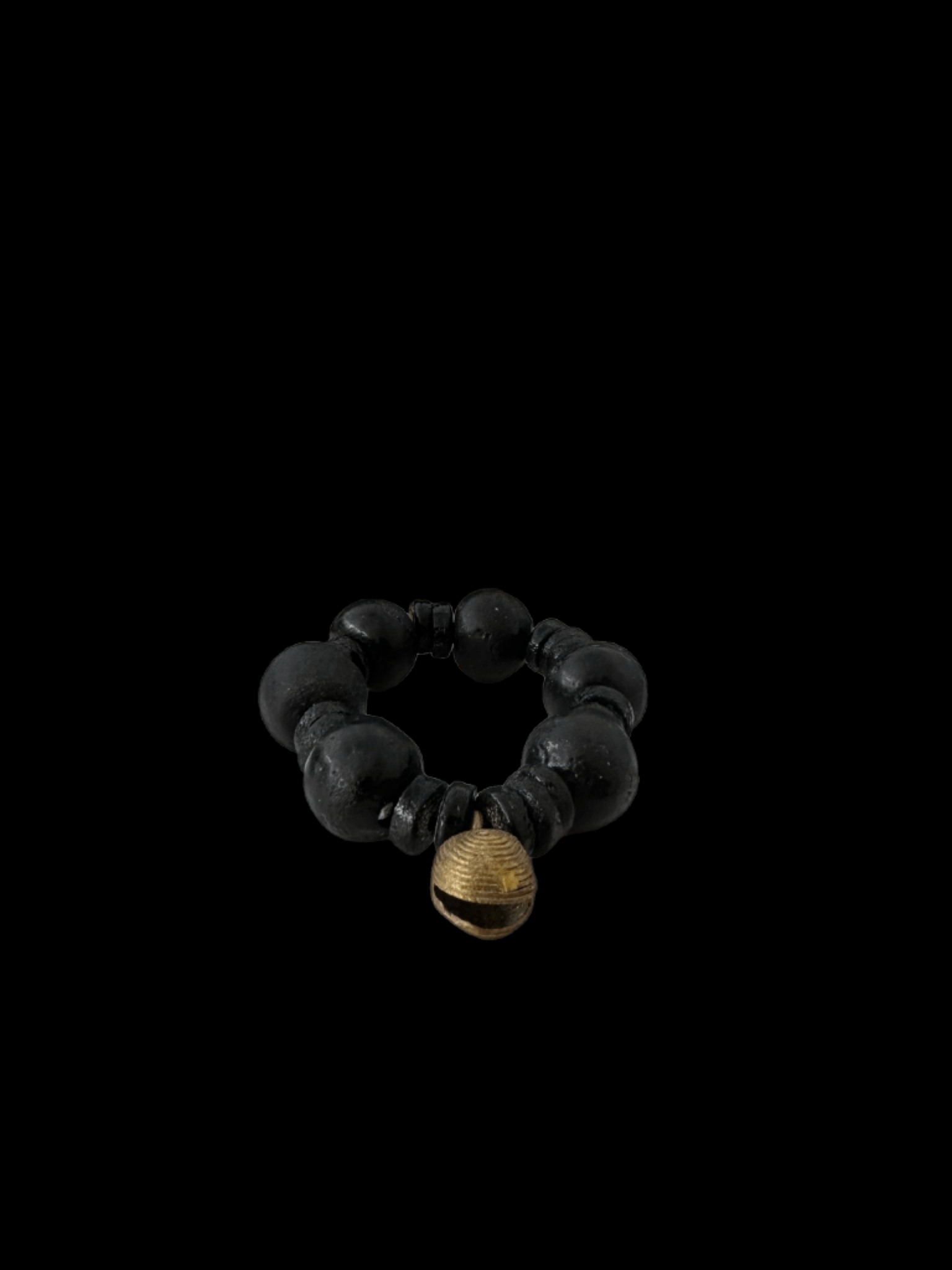 Aduboahene Brass and Ghana glass beads elastic bracelet - Unisex - Trufacebygrace