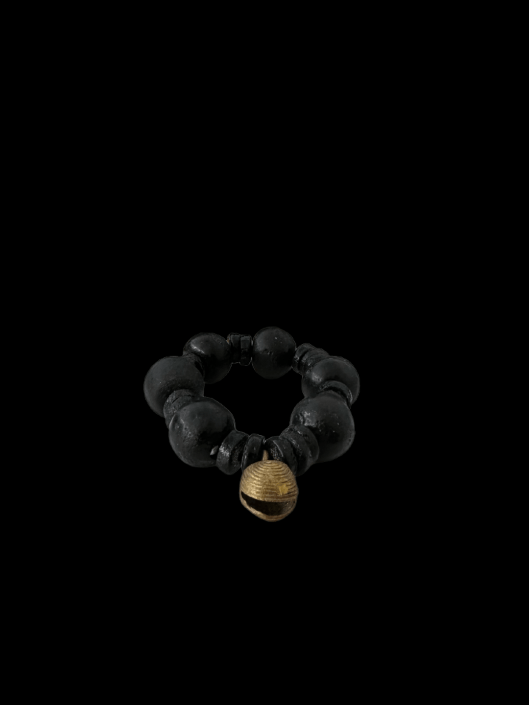 Aduboahene Brass and Ghana glass beads elastic bracelet - Unisex - Trufacebygrace