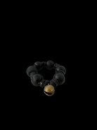 Aduboahene Brass and Ghana glass beads elastic bracelet - Unisex - Trufacebygrace