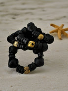Aduboahene Brass and Ghana glass beads elastic bracelet - Unisex - Trufacebygrace