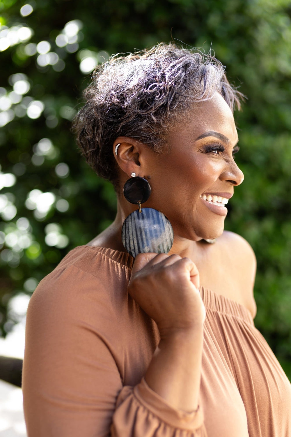 Afiya Stripes Horn Statement Earrings - Trufacebygrace