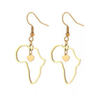 Africa Map Dangling Earrings with love Pendant - Trufacebygrace