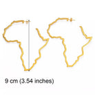 Africa Map Earrings Detailed Hoop Earrings - Trufacebygrace