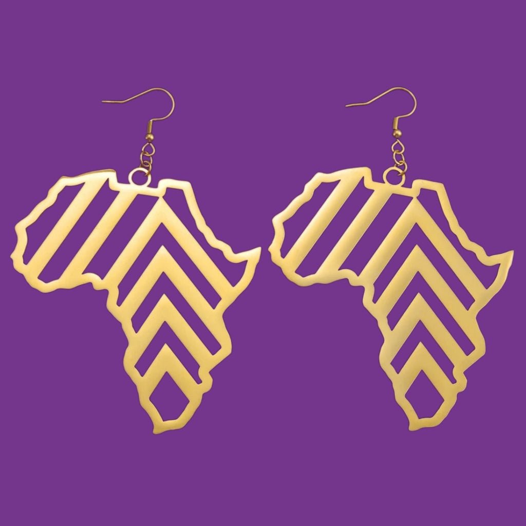 Africa Map laser cut dangling earrings - Trufacebygrace