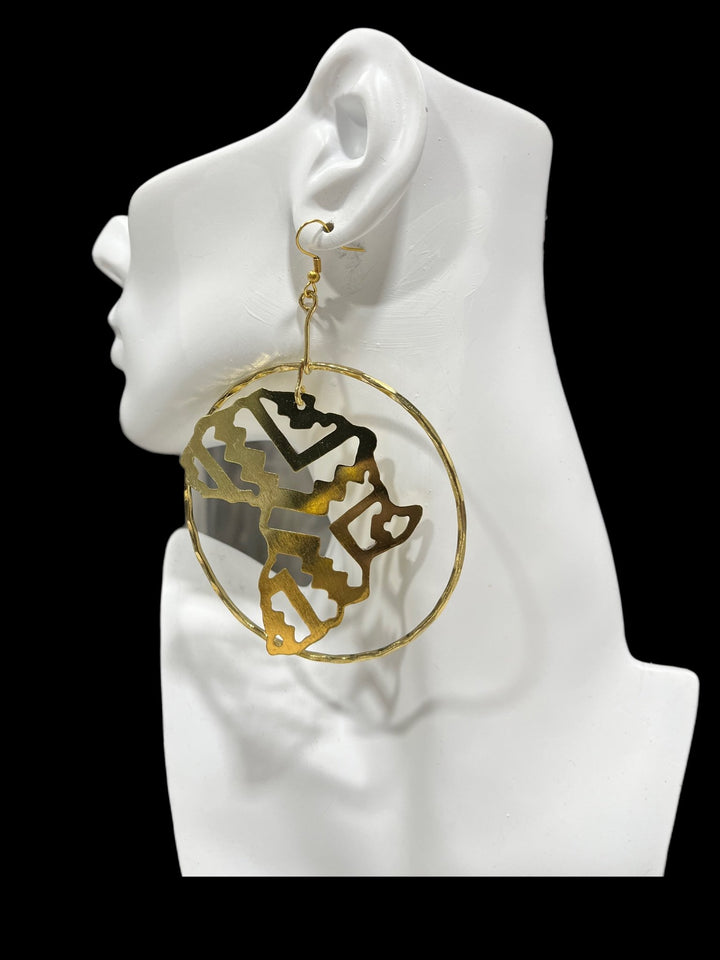 Africa Map laser Cut Earrings - Trufacebygrace