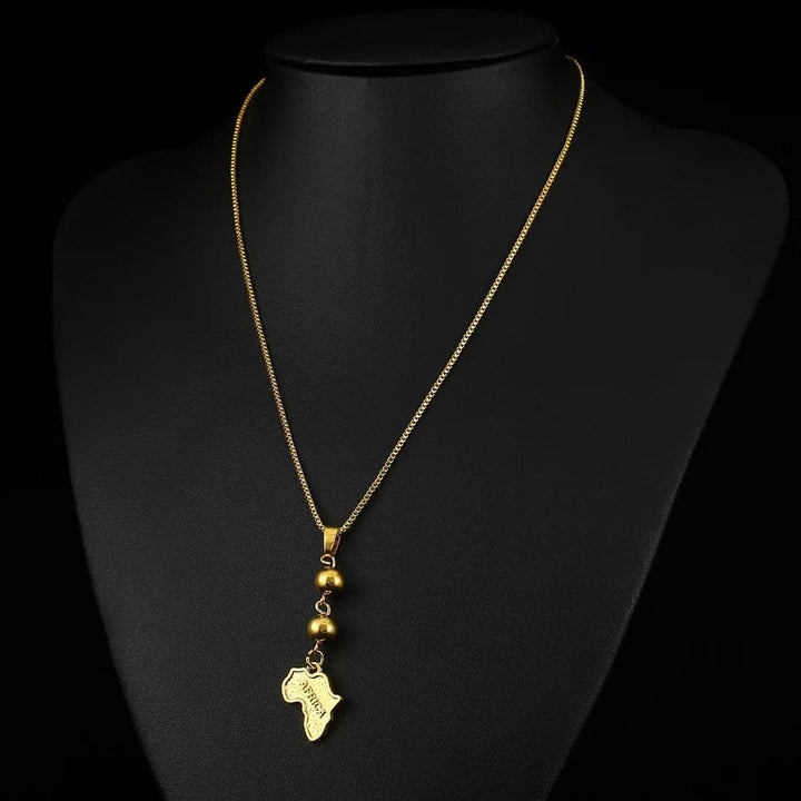 Africa Map Necklace Set - Trufacebygrace