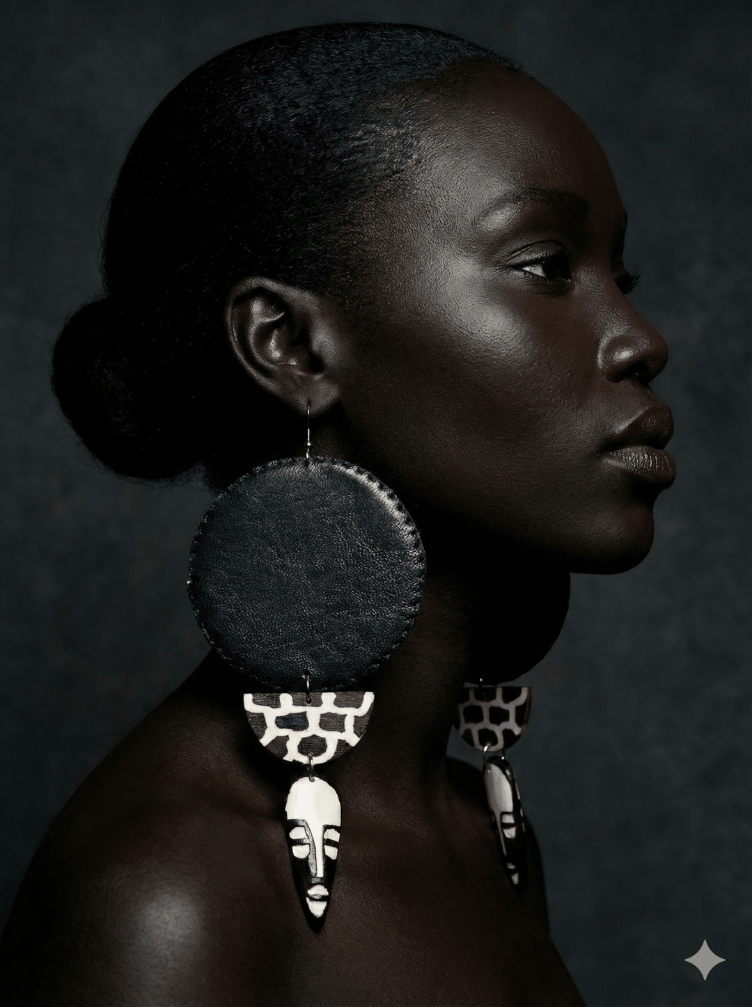 African in my veins horn and leather , wood Earring - Trufacebygrace
