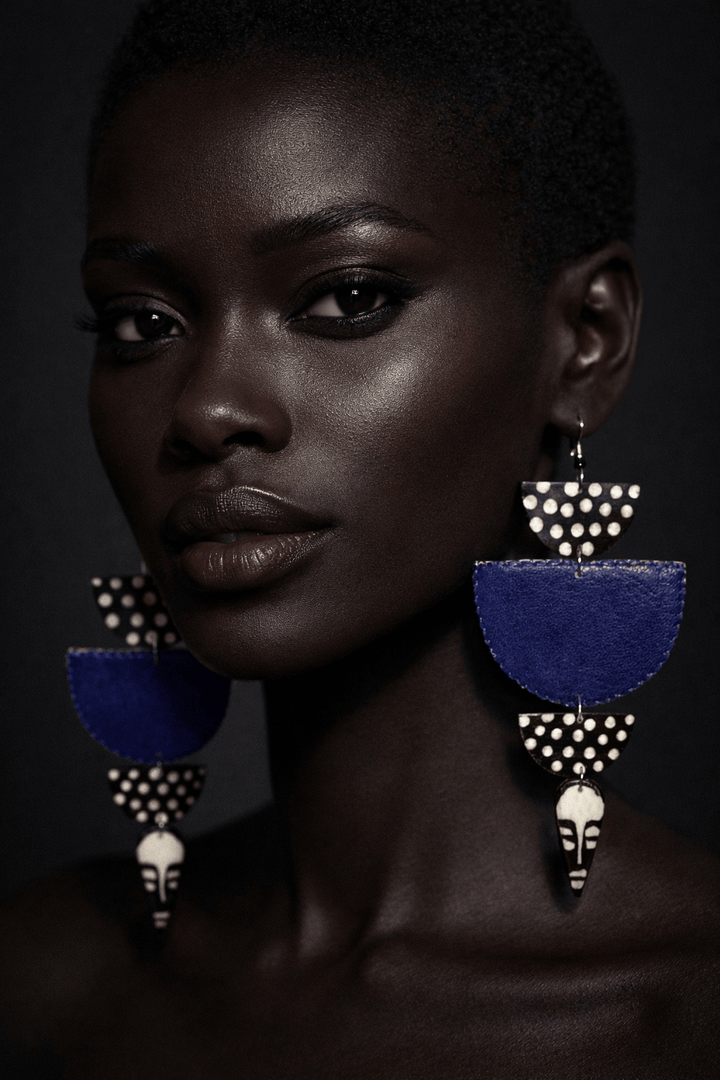 African in my veins horn and leather , wood Earring - Trufacebygrace
