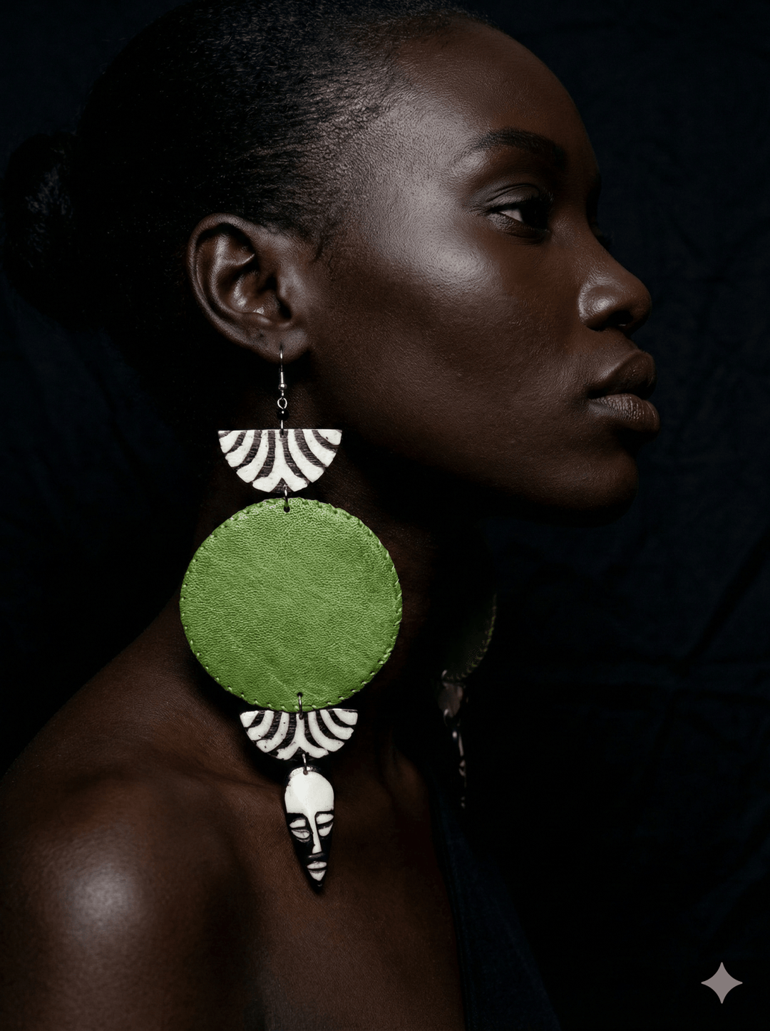 African in my veins horn and leather , wood Earring - Trufacebygrace
