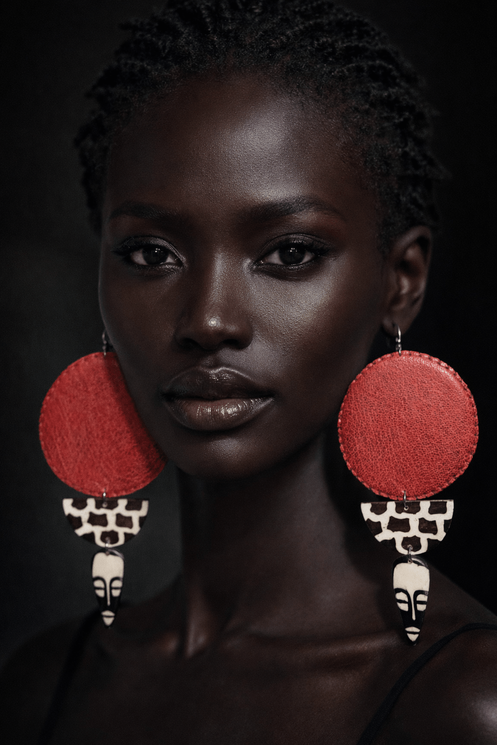 African in my veins horn and leather , wood Earring - Trufacebygrace
