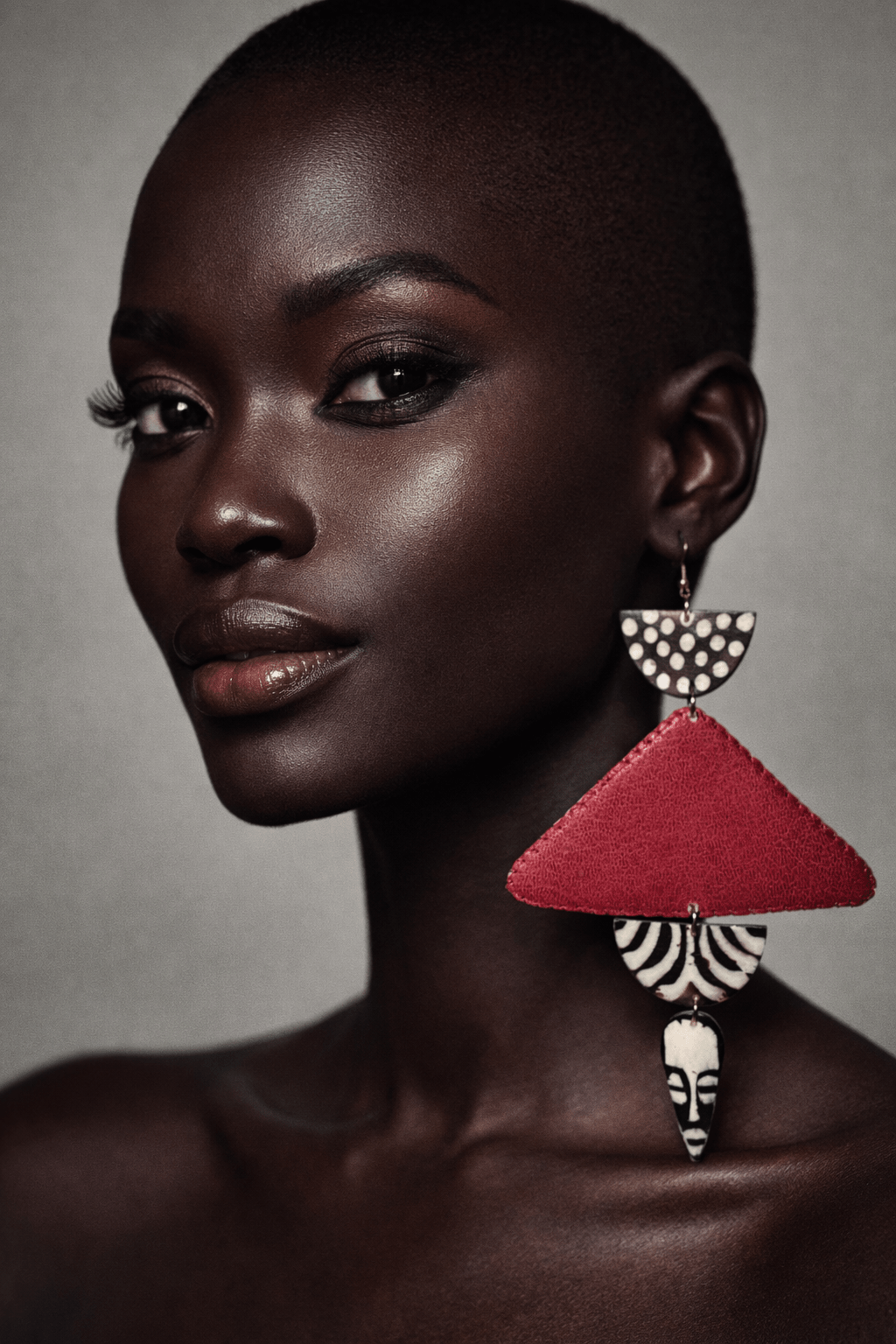 African in my veins horn and leather , wood Earring - Trufacebygrace