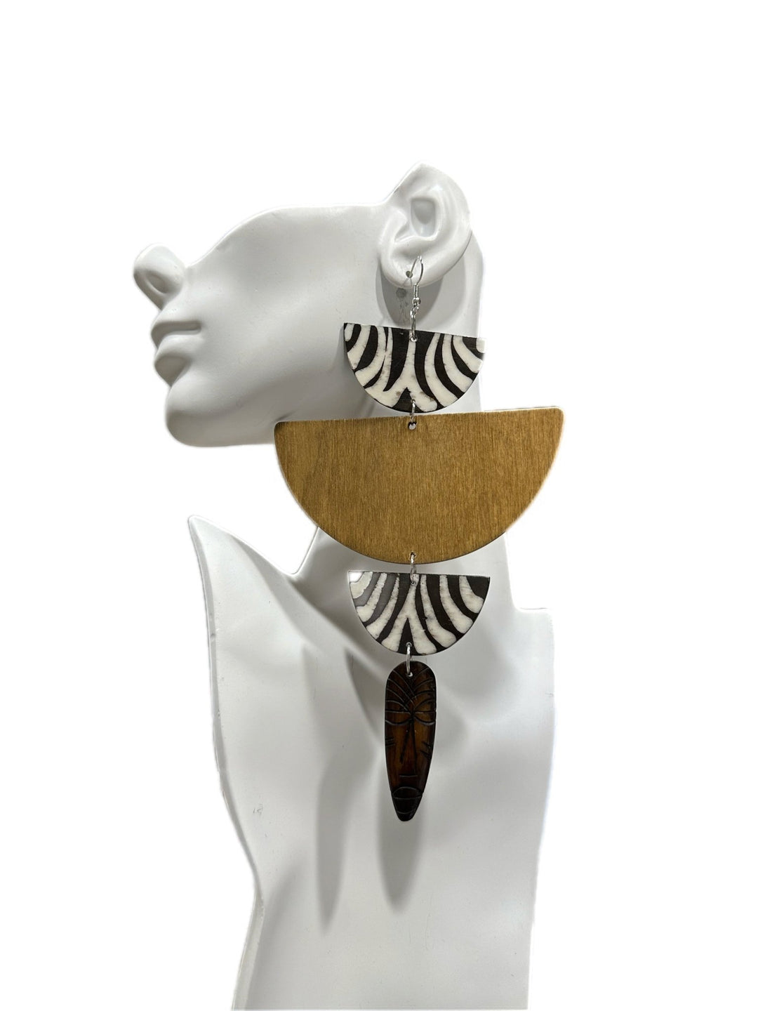 African in my veins horn and wood earrings - Trufacebygrace