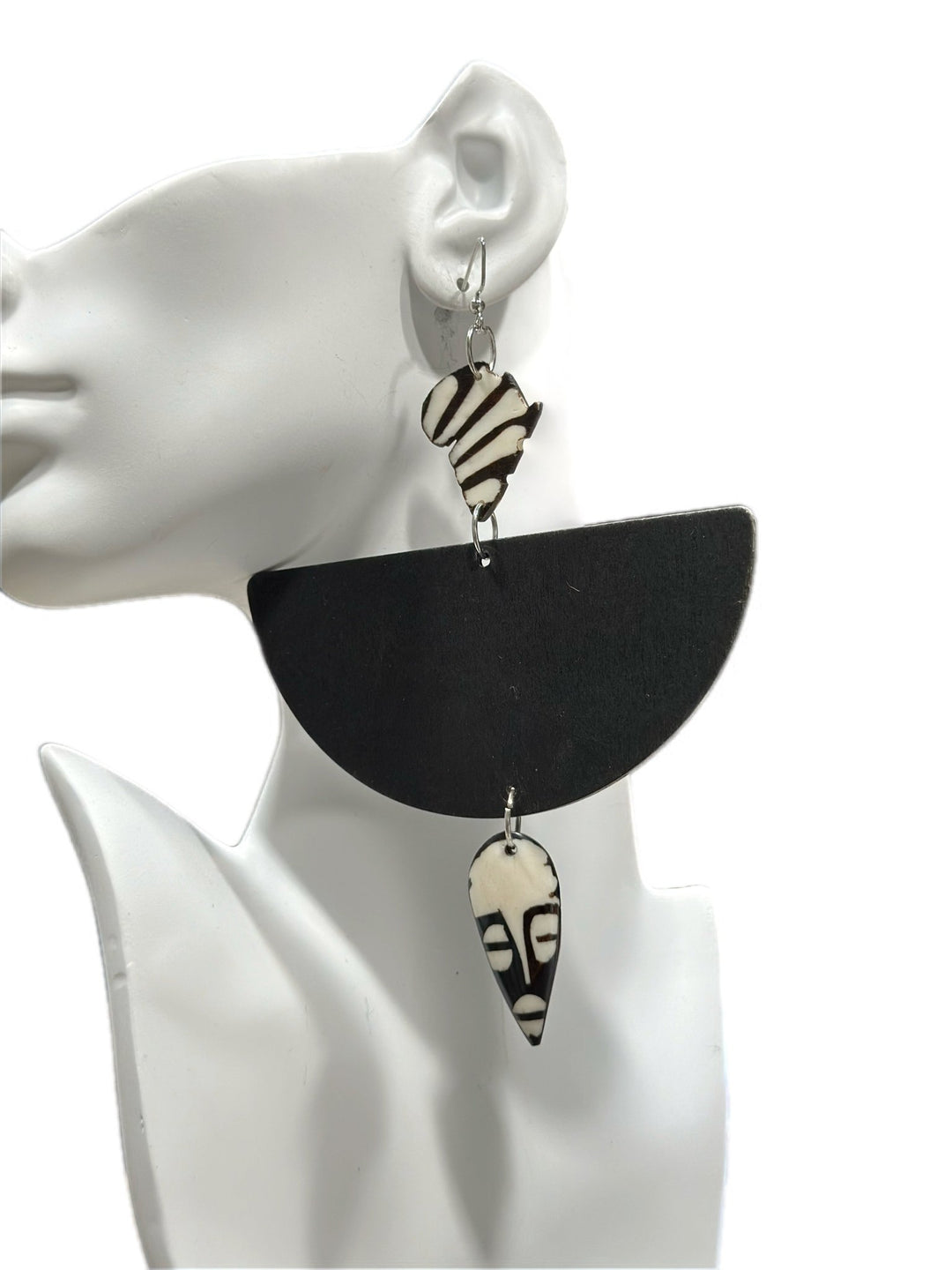 African in my veins horn and wood earrings - Trufacebygrace