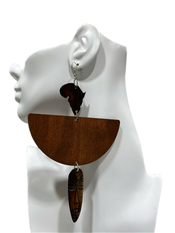 African in my veins horn and wood earrings - Trufacebygrace