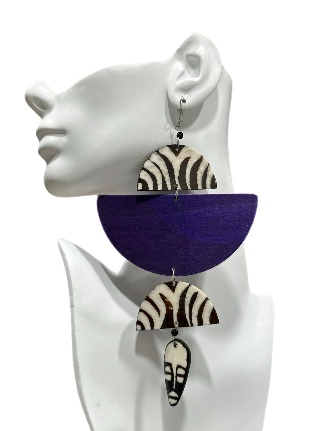 African in my veins horn and wood earrings - Trufacebygrace