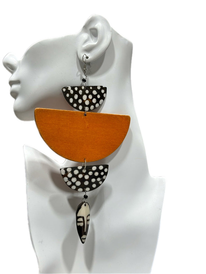 African in my veins horn and wood earrings - Trufacebygrace