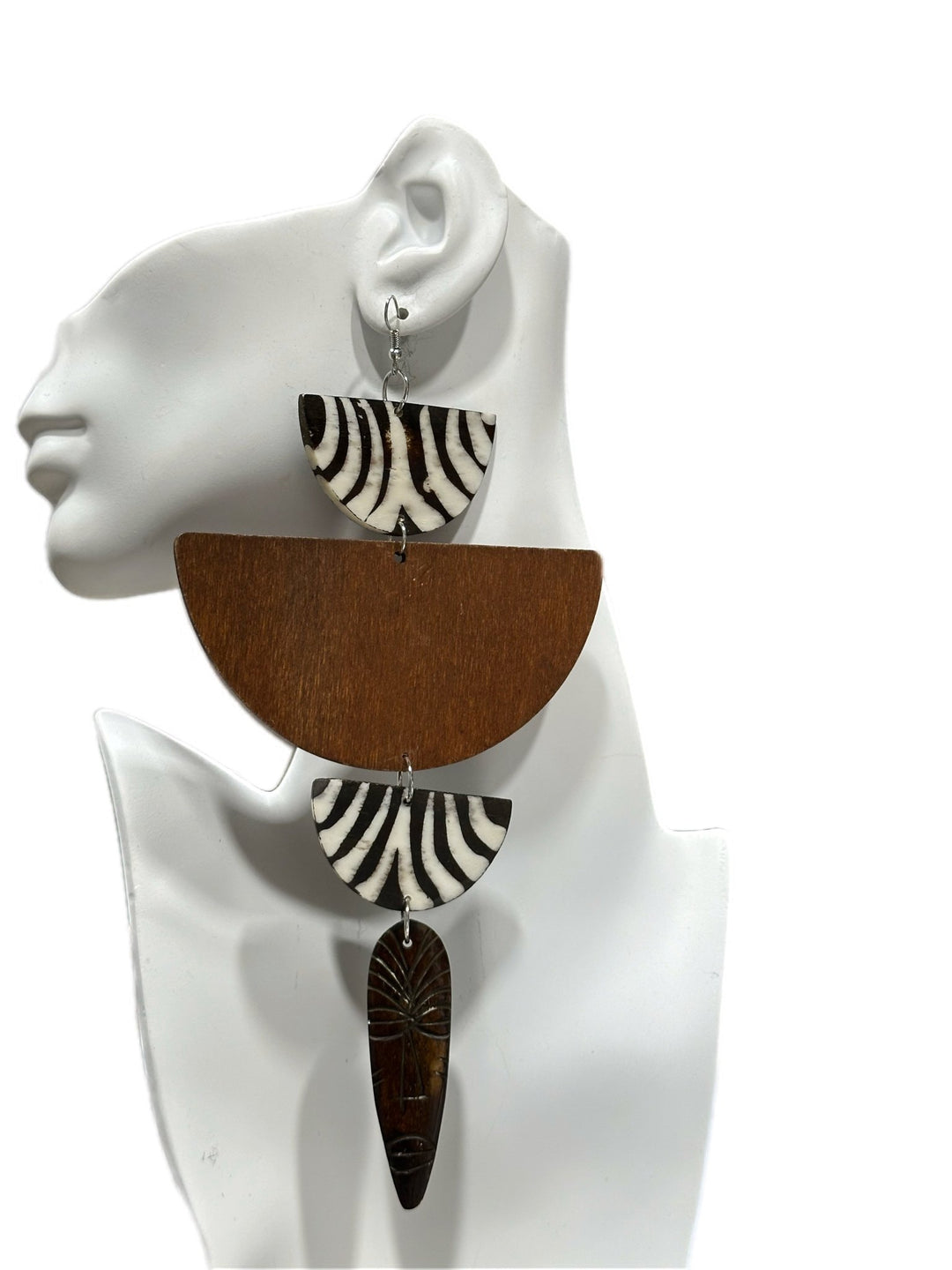 African in my veins horn and wood earrings - Trufacebygrace