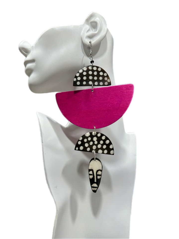 African in my veins horn and wood earrings - Trufacebygrace