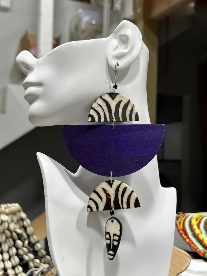 African in my veins horn and wood earrings - Trufacebygrace