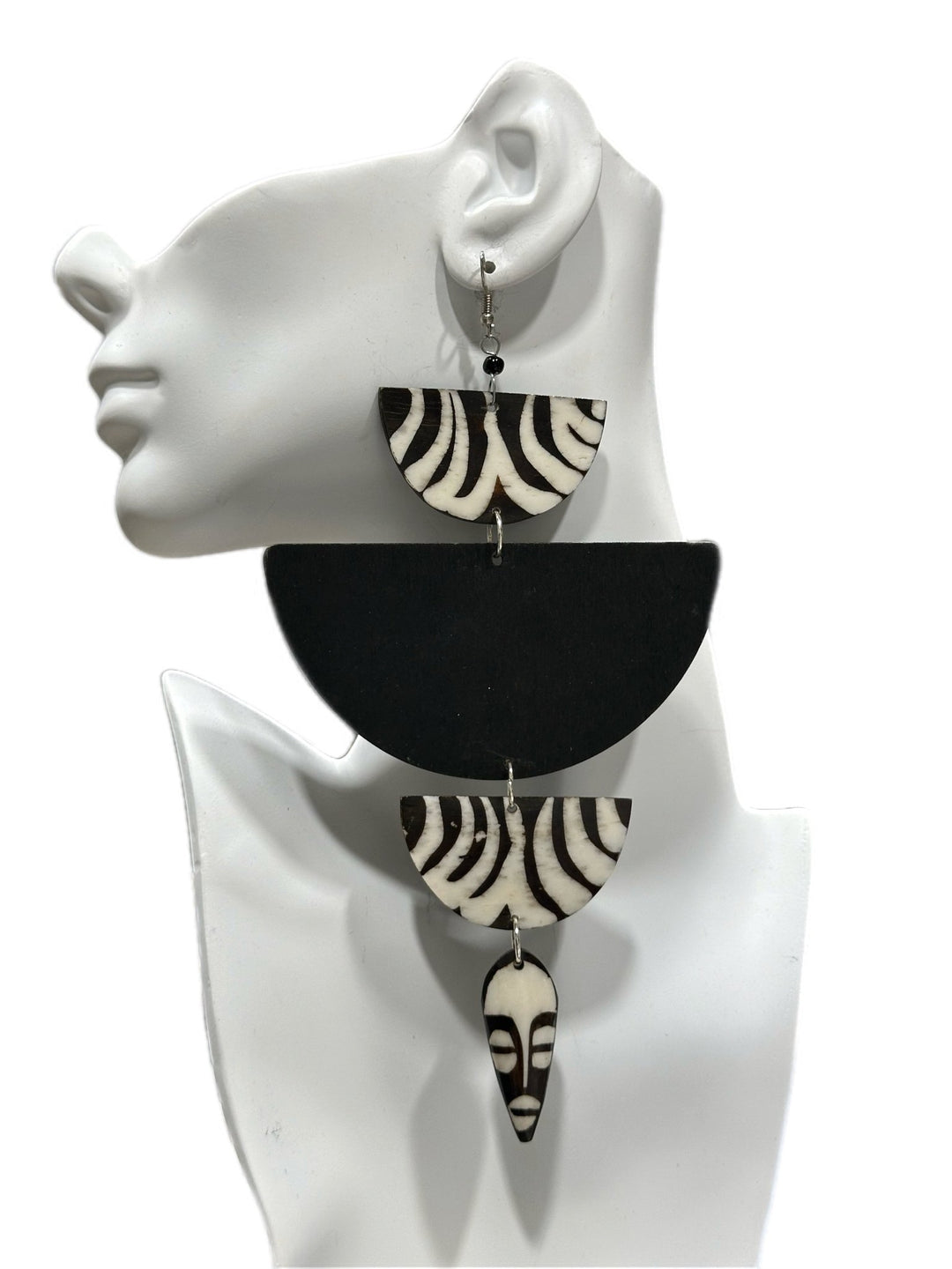 African in my veins horn and wood earrings - Trufacebygrace