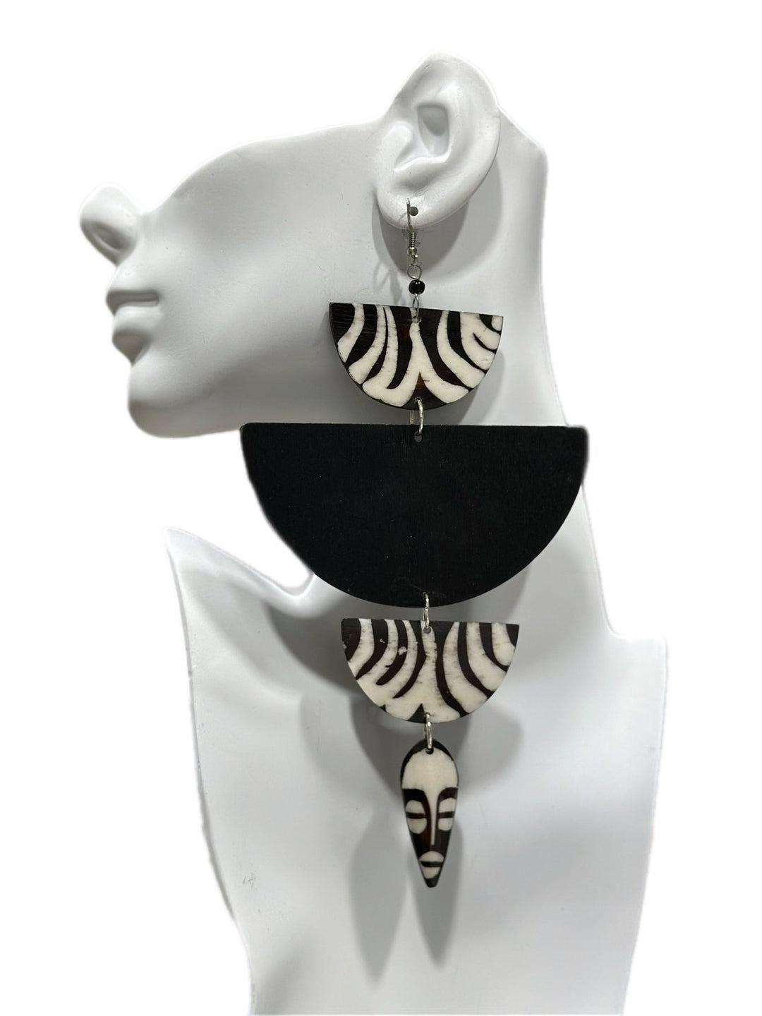 African in my veins horn and wood earrings - Trufacebygrace