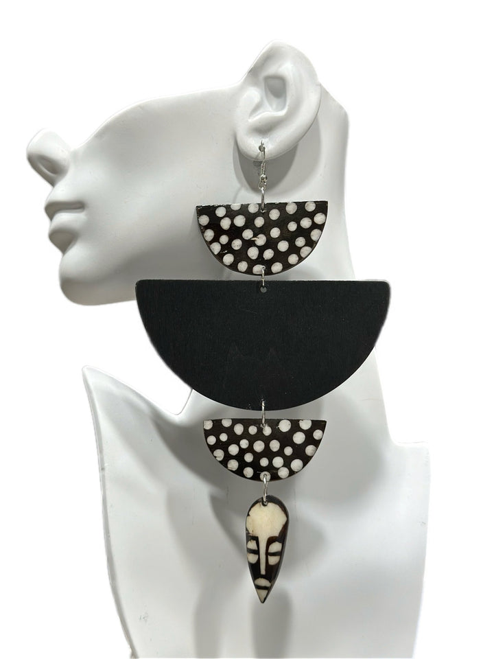 African in my veins horn and wood earrings - Trufacebygrace