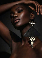 African in my veins horn, leather/wood Earring - Trufacebygrace