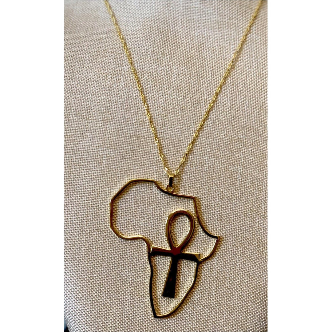 African Map Pendant Necklace - Trufacebygrace