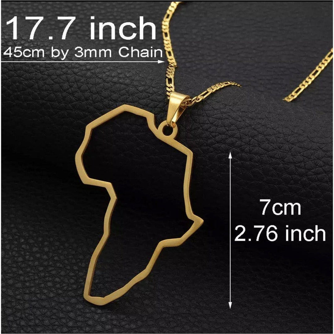 African Map Pendant Necklace - Trufacebygrace