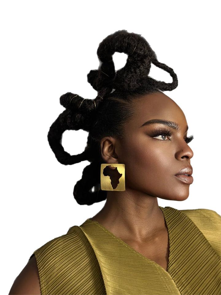 African Map Square Earrings - Trufacebygrace