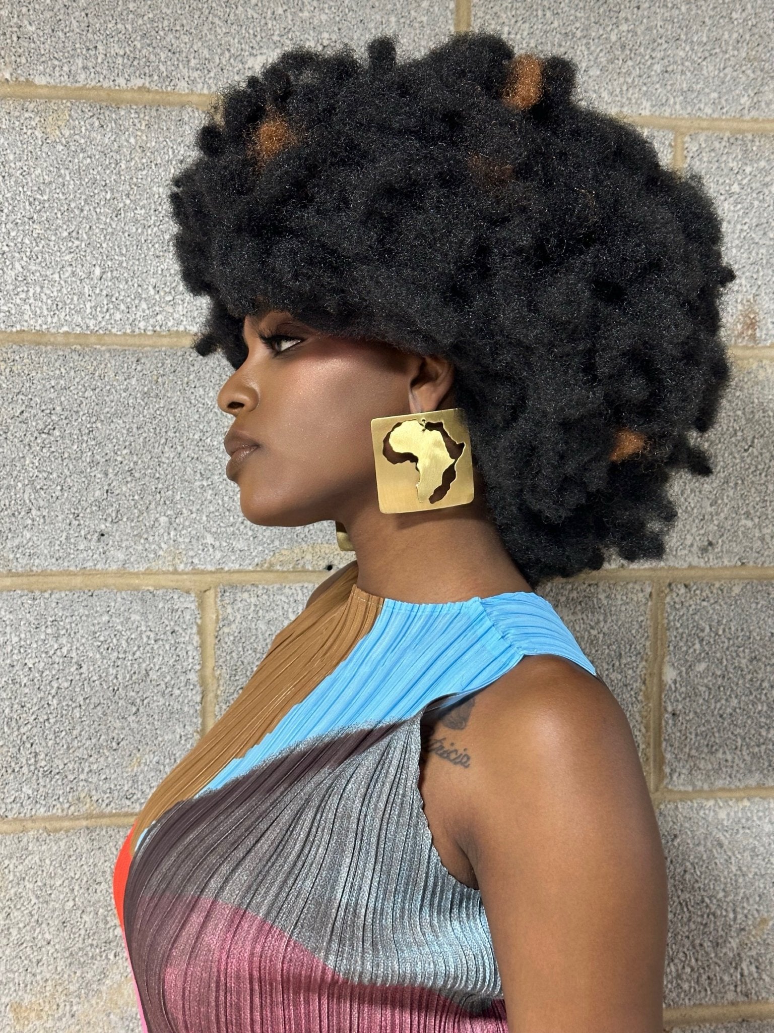 African Map Square Earrings - Trufacebygrace
