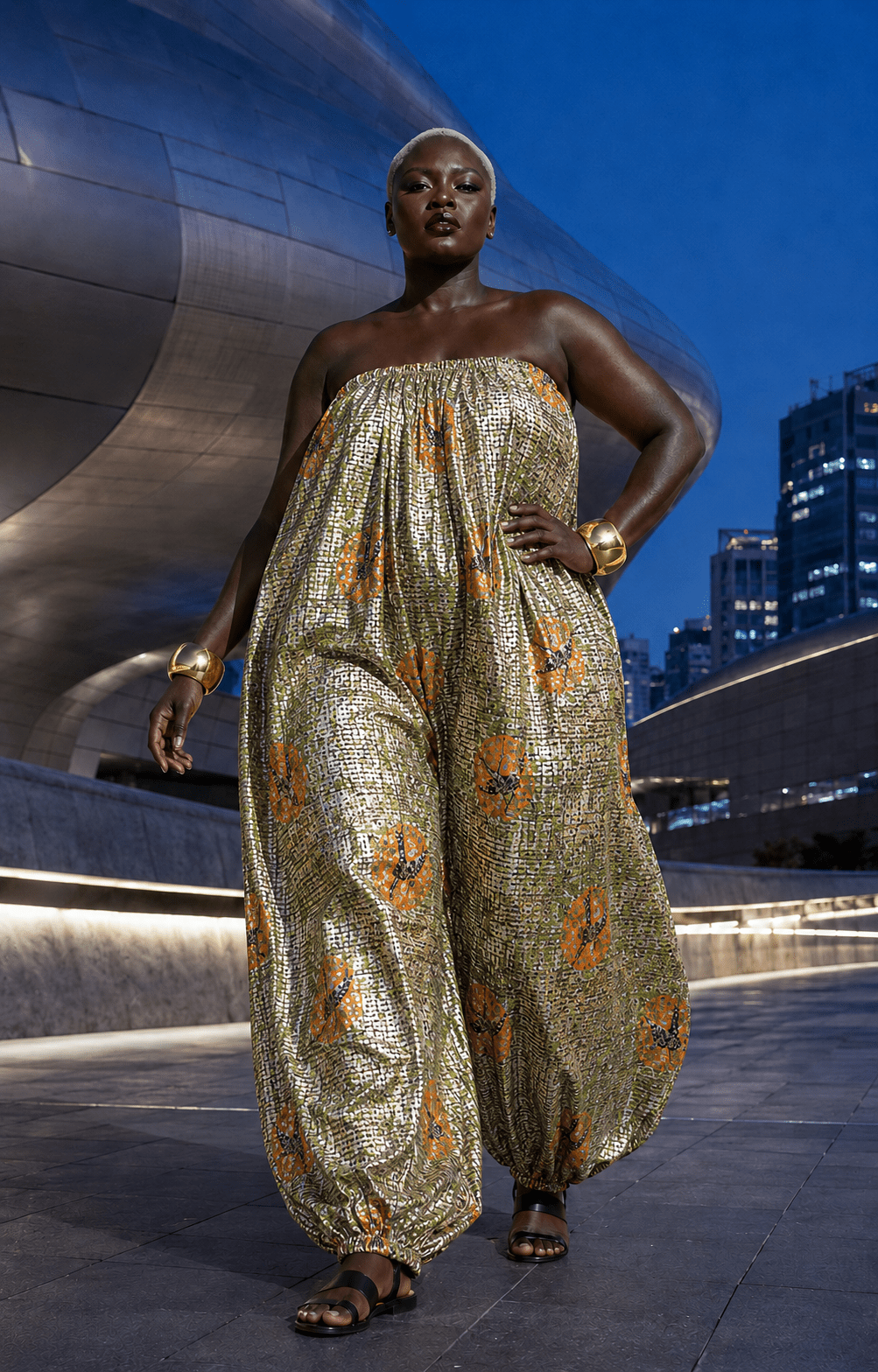 African Print Balloon Jumpsuit - Trufacebygrace