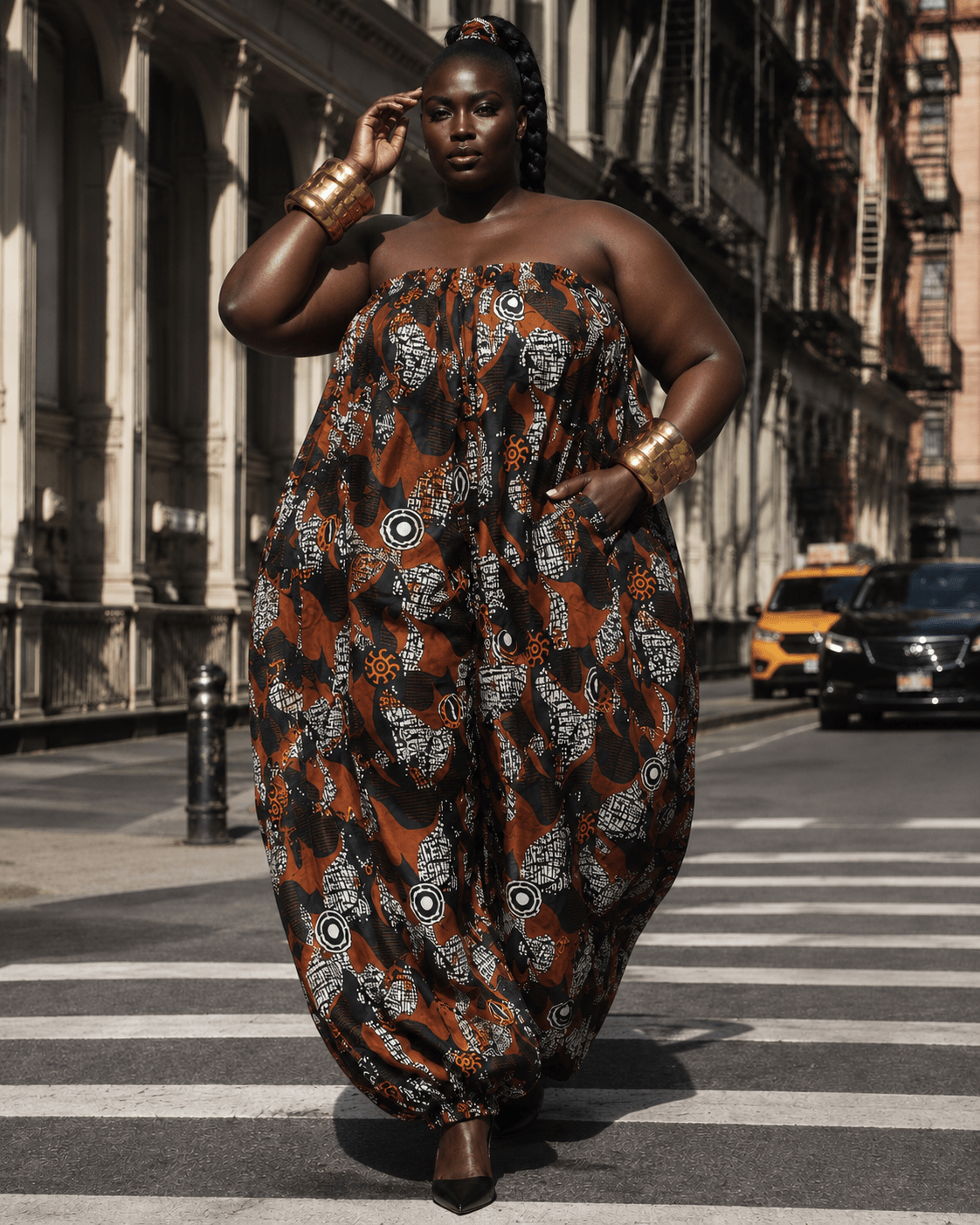 African Print Balloon Jumpsuit - Trufacebygrace