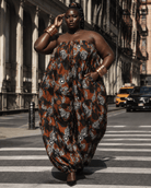 African Print Balloon Jumpsuit - Trufacebygrace