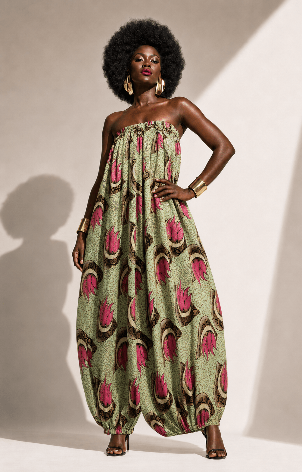 African Print Balloon Jumpsuit - Trufacebygrace