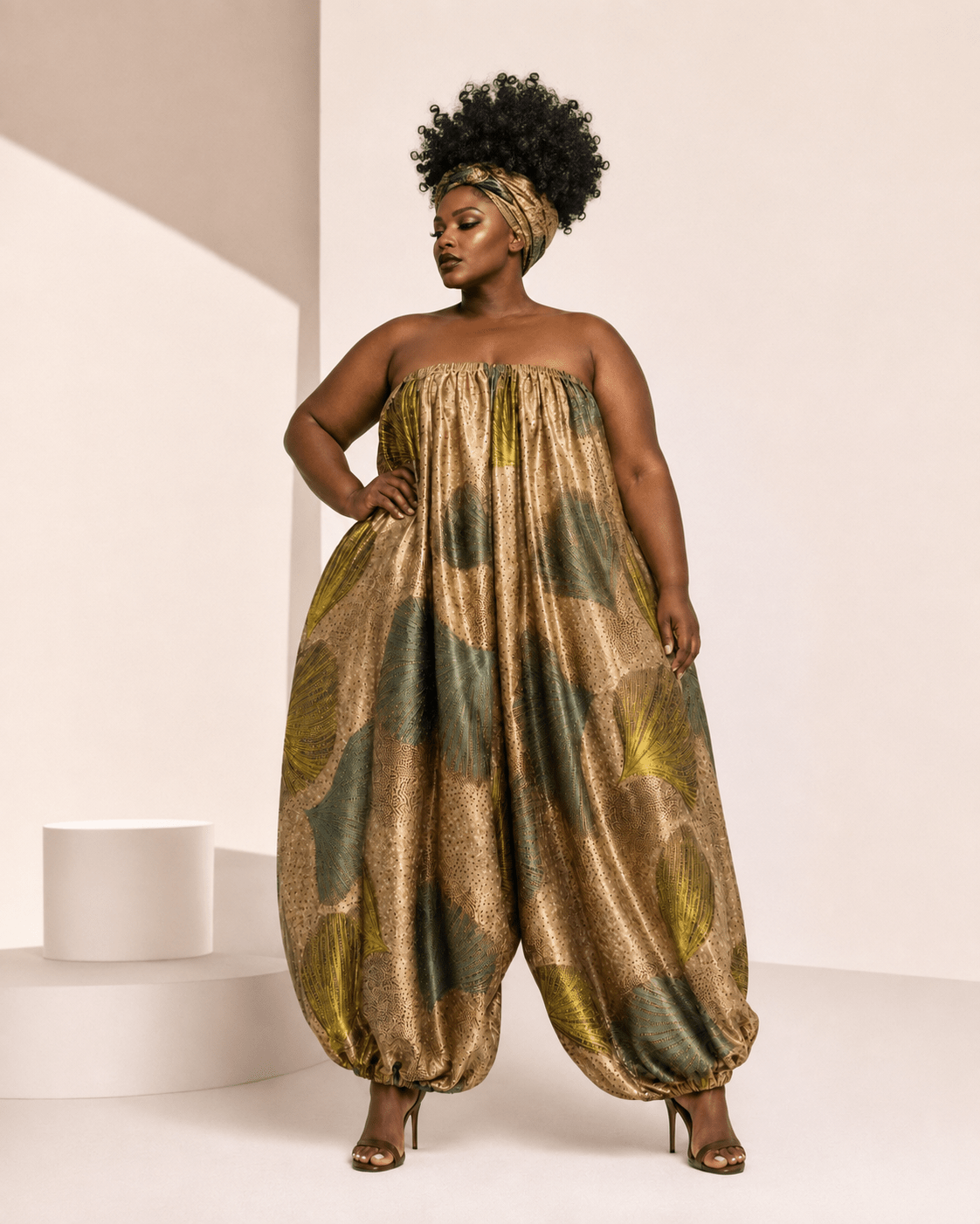 African Print Balloon Jumpsuit - Trufacebygrace
