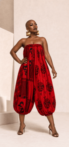 African Print Balloon Jumpsuit - Trufacebygrace