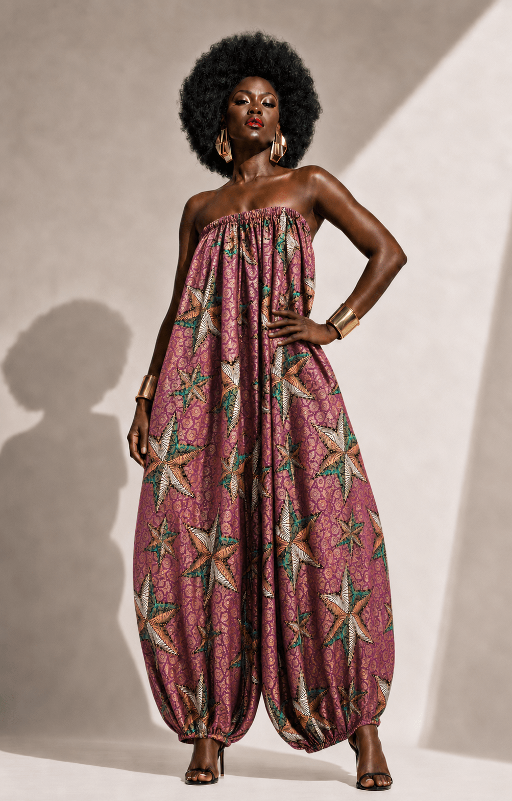 African Print Balloon Jumpsuit - Trufacebygrace