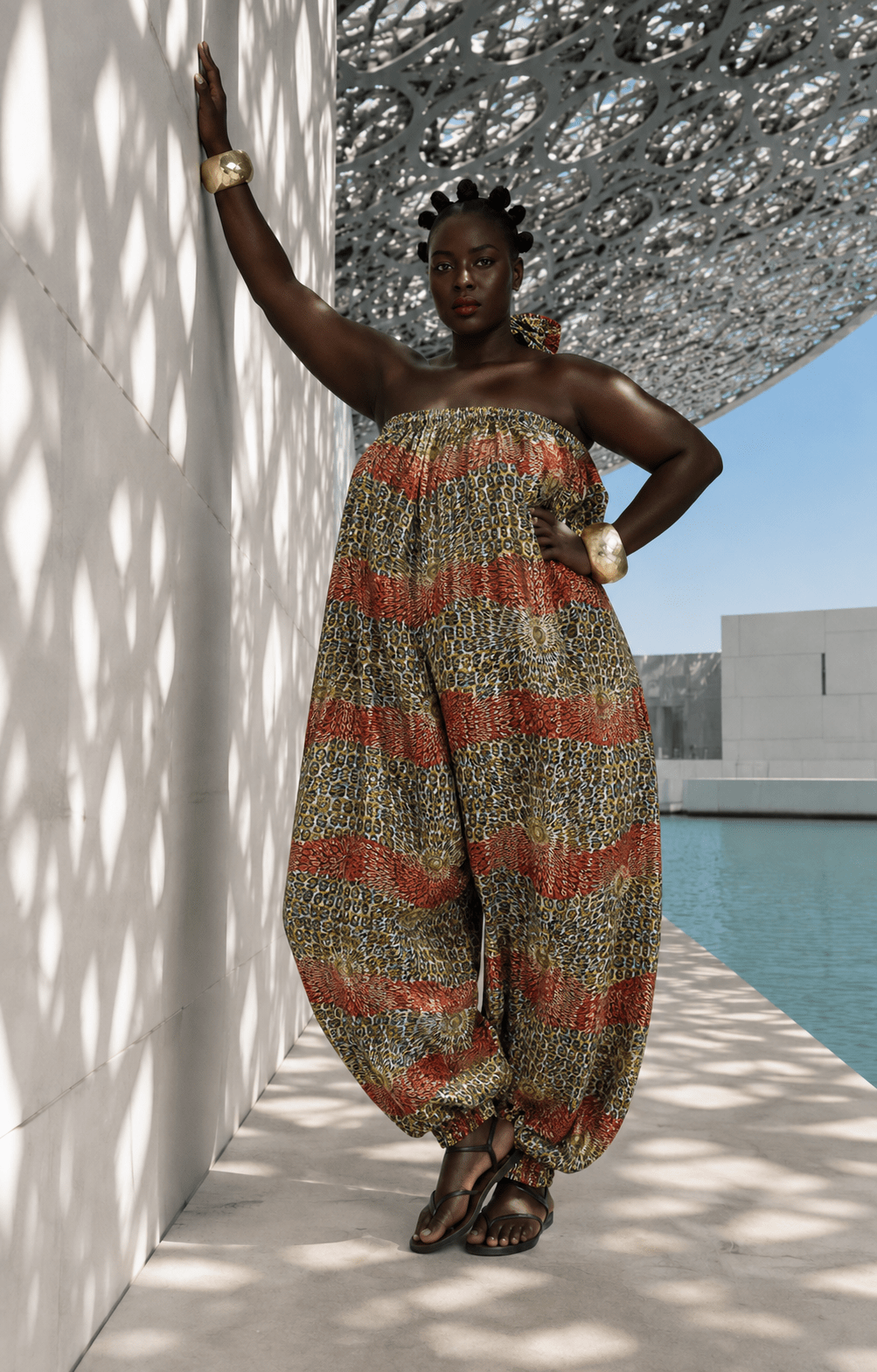 African Print Balloon Jumpsuit - Trufacebygrace
