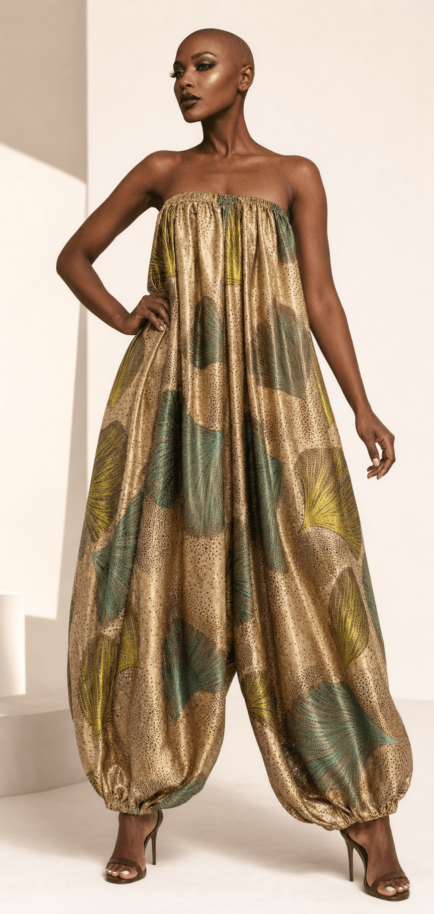 African Print Balloon Jumpsuit - Trufacebygrace