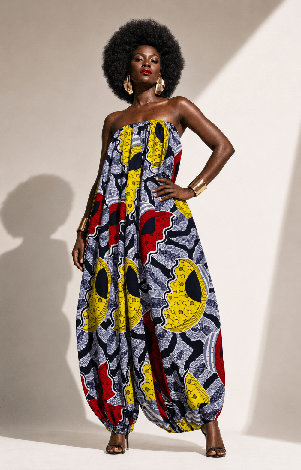 African Print Balloon Jumpsuit - Trufacebygrace
