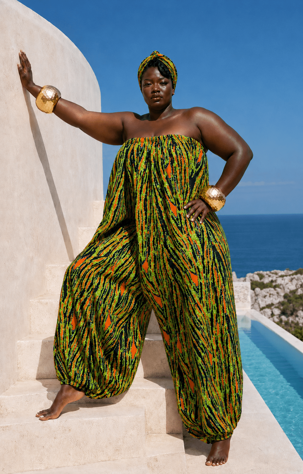 African Print Balloon Jumpsuit - Trufacebygrace