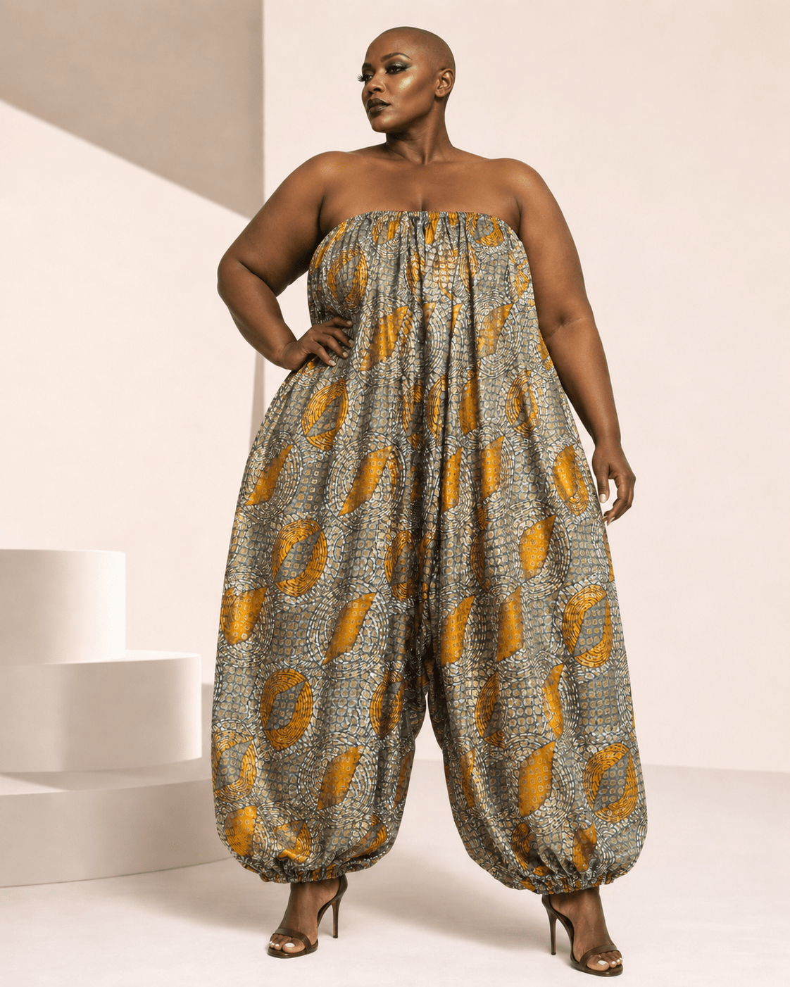 African Print Balloon Jumpsuit - Trufacebygrace