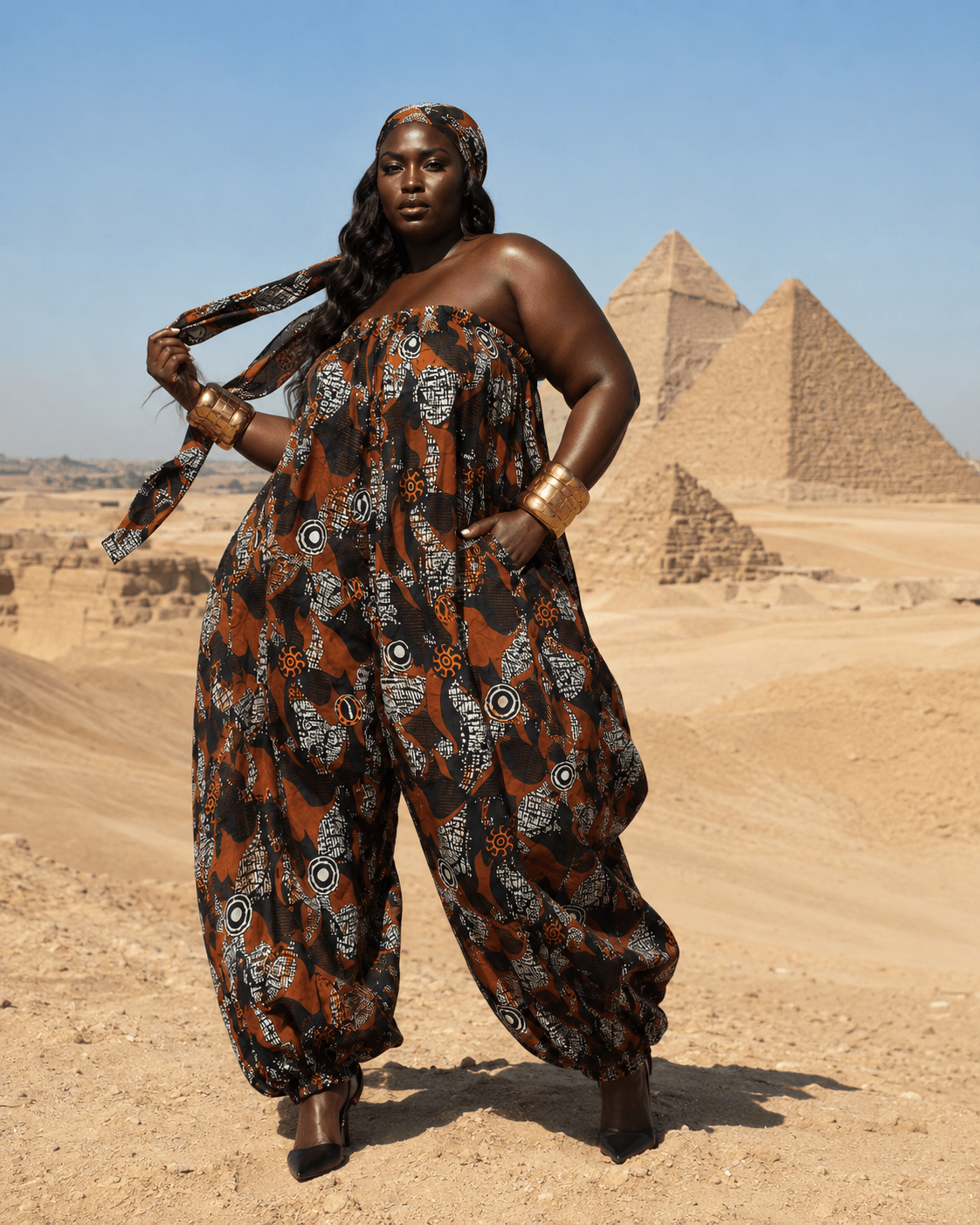 African Print Balloon Jumpsuit - Trufacebygrace