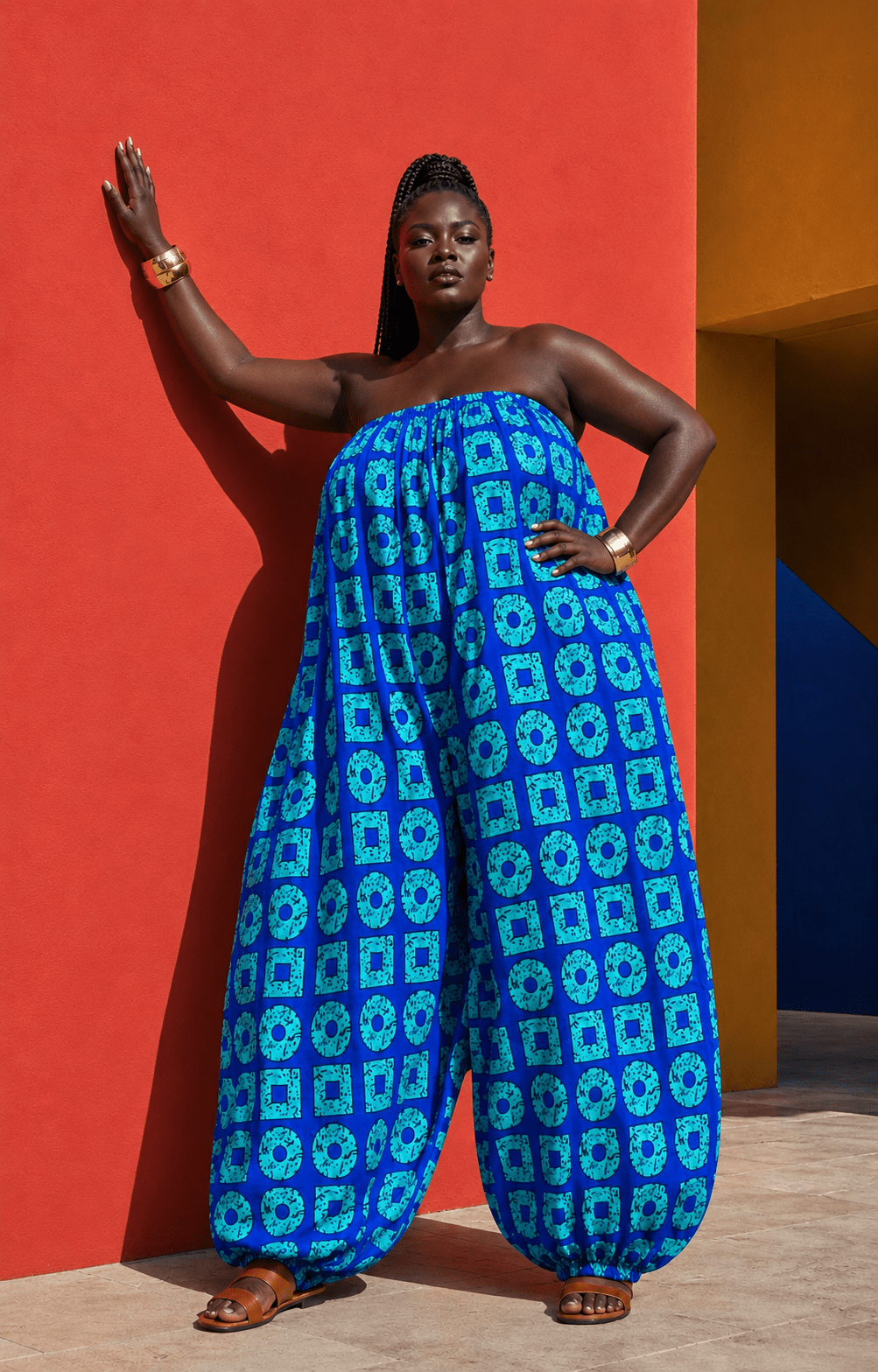 African Print Balloon Jumpsuit - Trufacebygrace