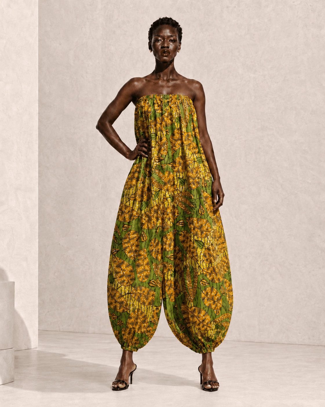 African Print Balloon Jumpsuit - Trufacebygrace