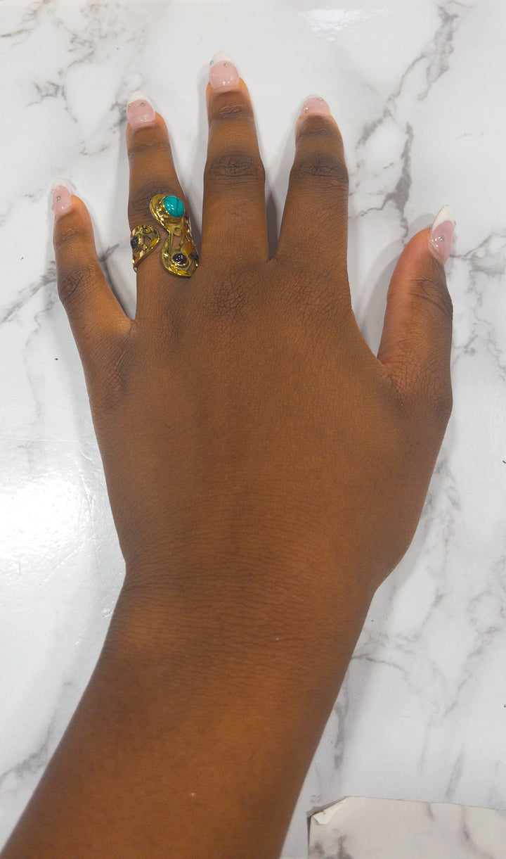 AfriGem Adornia Adjustable Brass Ring - Trufacebygrace