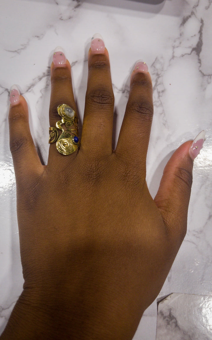 AfriGem Adornia Adjustable Brass Ring - Trufacebygrace