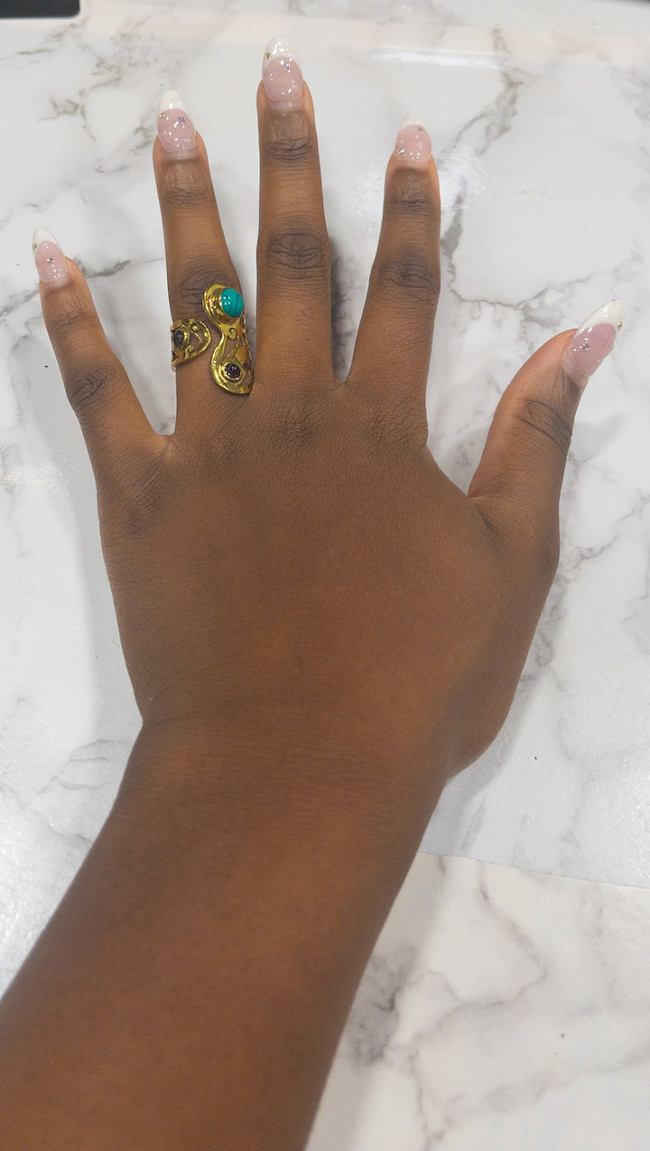 AfriGem Adornia Adjustable Brass Ring - Trufacebygrace